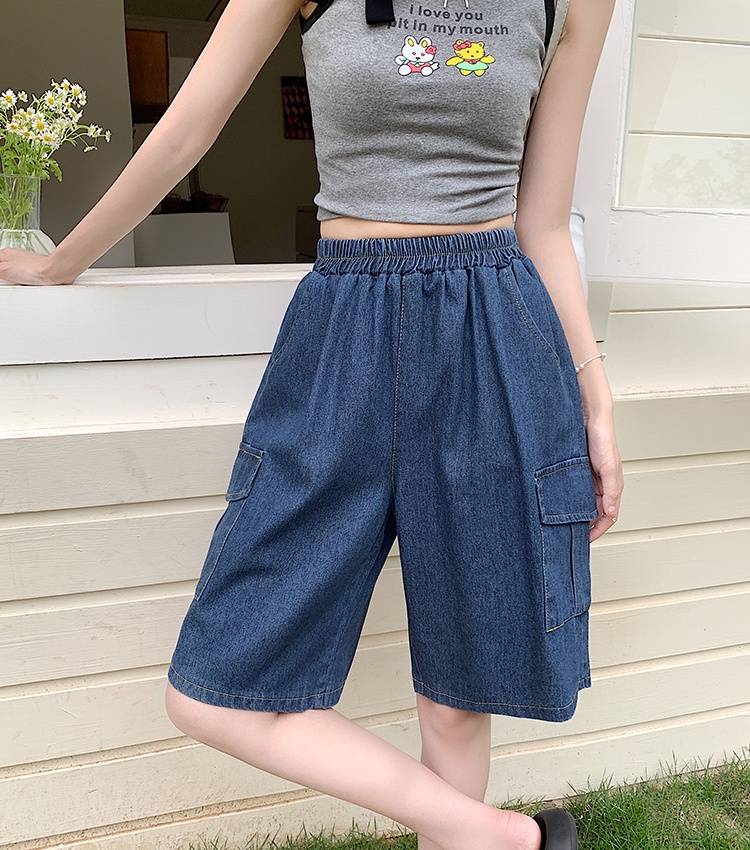 Japanese style short jeans straight shorts for women