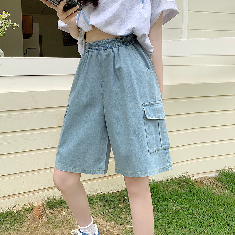 Japanese style short jeans straight shorts for women