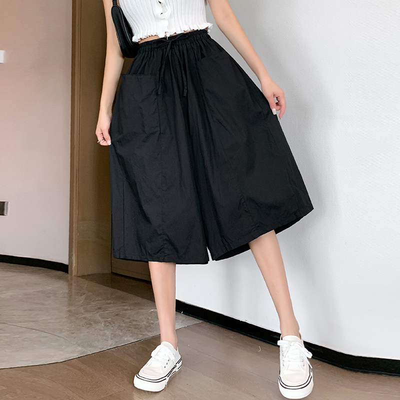 Loose wide leg pants thin cropped pants for women
