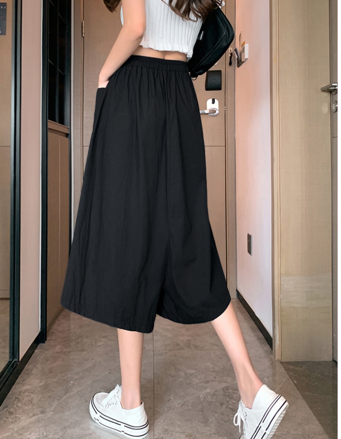 Loose wide leg pants thin cropped pants for women