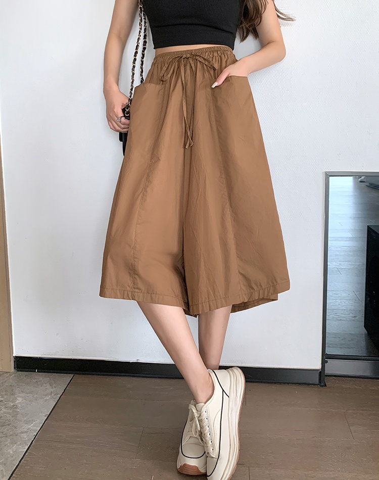 Loose wide leg pants thin cropped pants for women