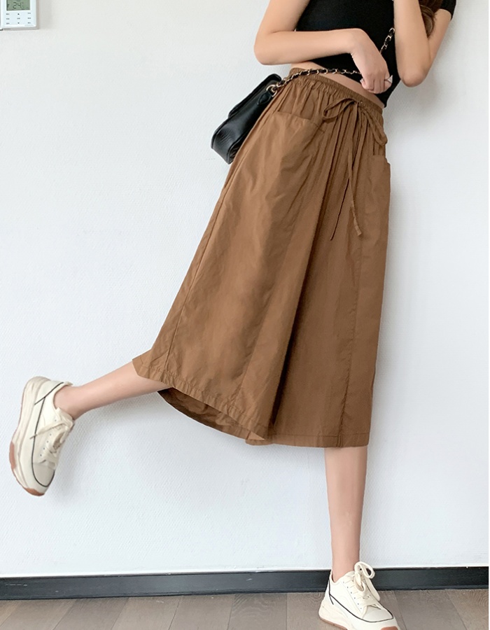 Loose wide leg pants thin cropped pants for women
