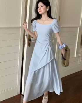 Fold long dress temperament dress for women