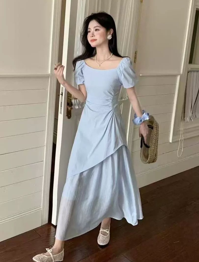 Fold long dress temperament dress for women