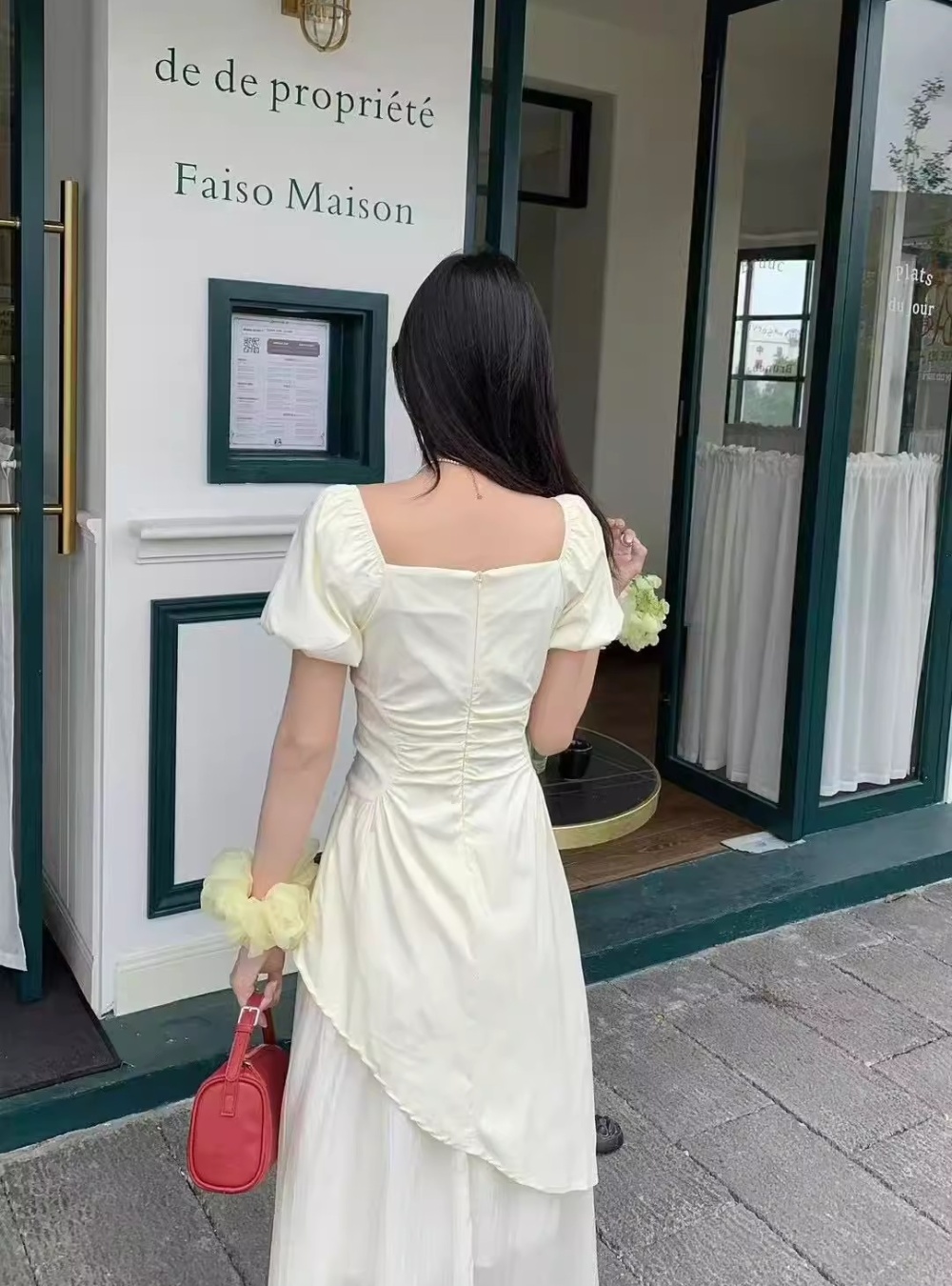 Fold long dress temperament dress for women
