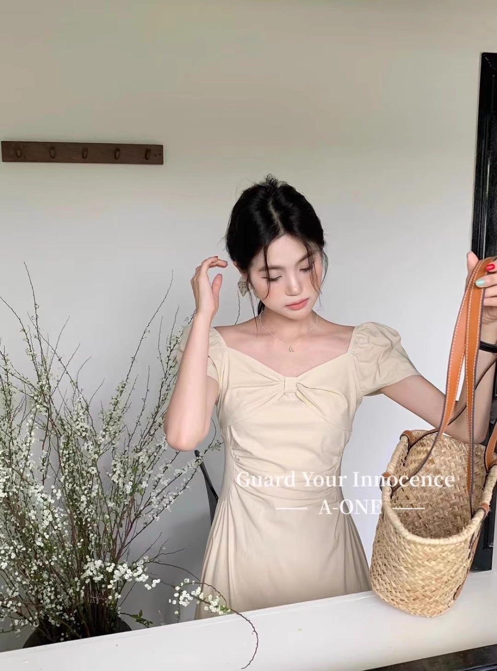 Short sleeve dress refinement long dress for women
