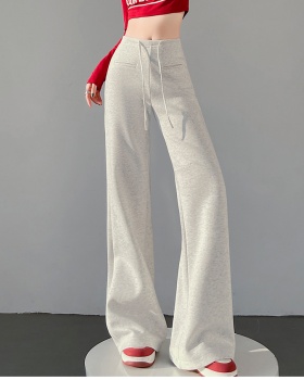 Micro speaker cotton wide leg pants slim drape pants for women