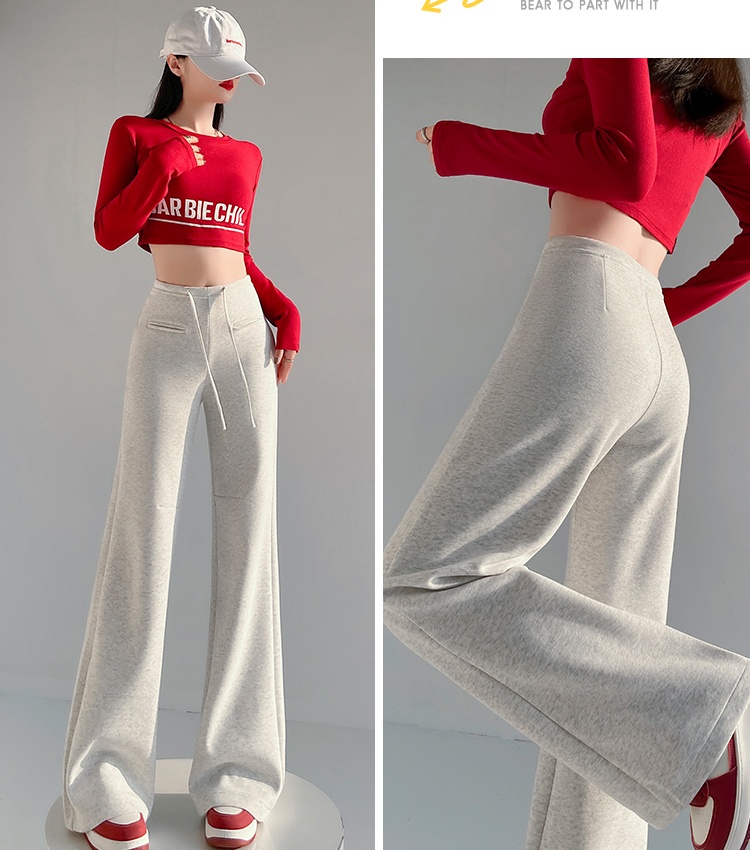 Micro speaker cotton wide leg pants slim drape pants for women