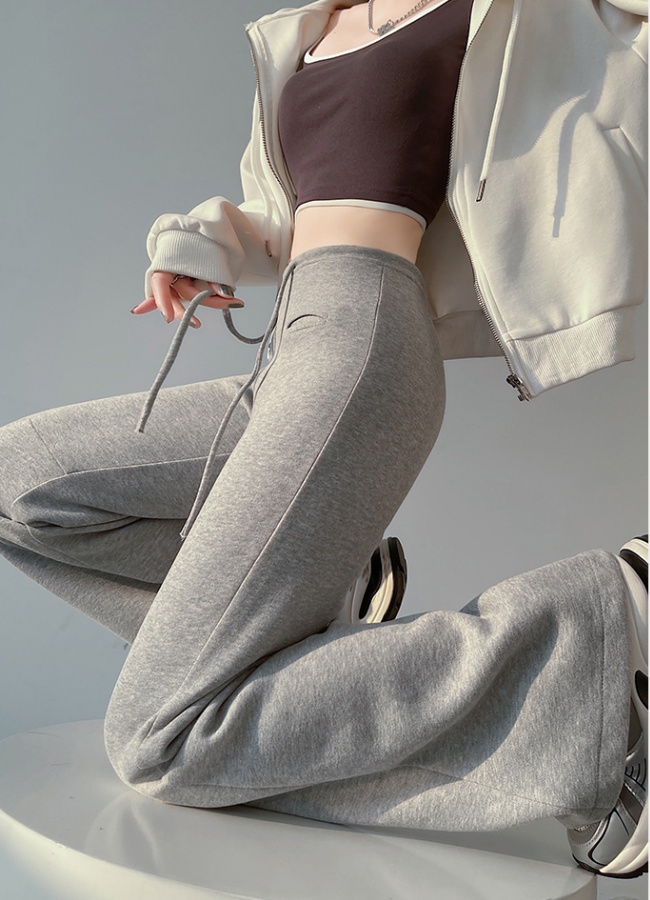 Micro speaker cotton wide leg pants slim drape pants for women