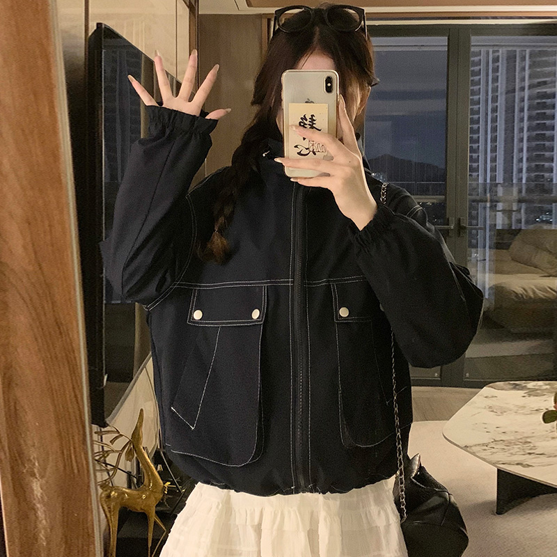 Casual American style autumn coat hooded slim shirts
