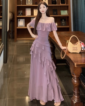 Slim lady large yard summer dress