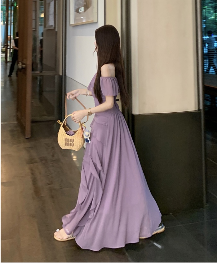 Slim lady large yard summer dress