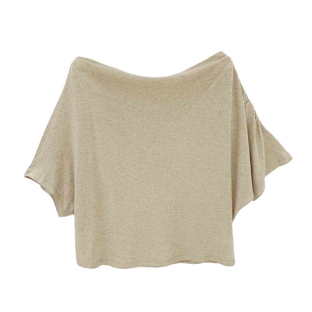 Lazy summer T-shirt sloping shoulder tops for women
