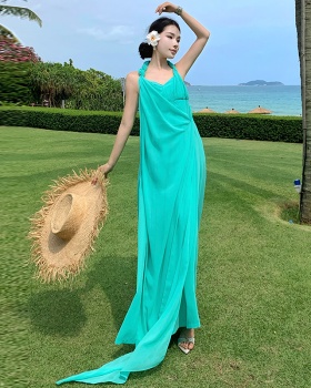Halter vacation formal dress sexy niche long dress