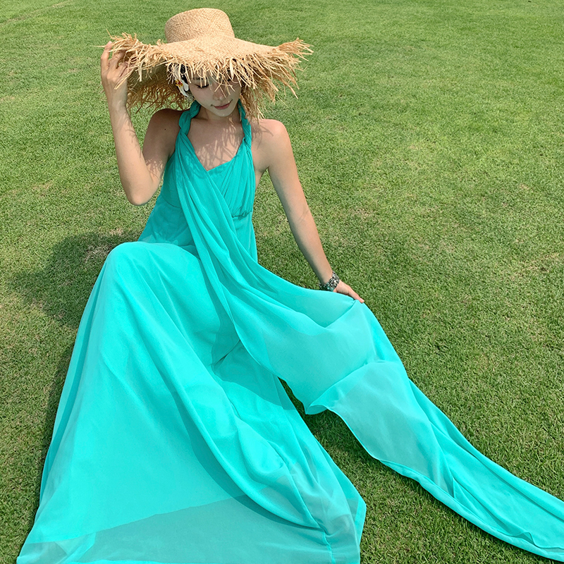 Halter vacation formal dress sexy niche long dress