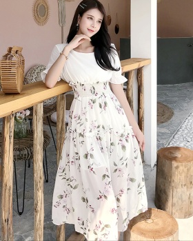 Floral refreshing beach dress slim dress for women