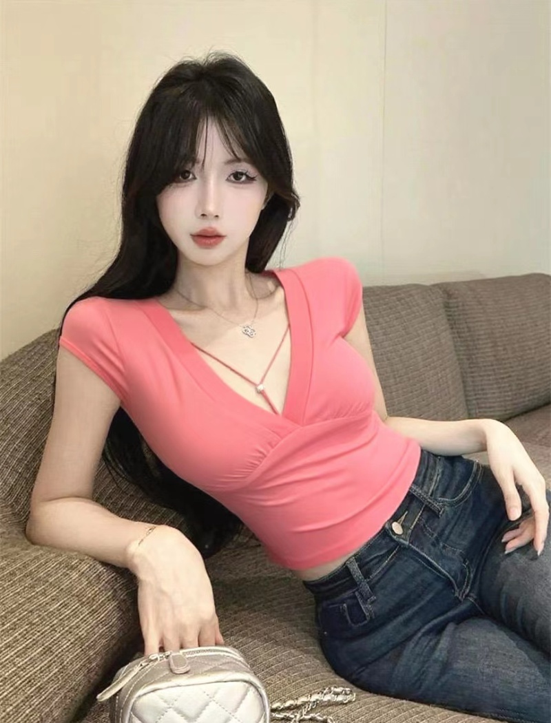Slim spicegirl T-shirt enticement short sleeve tops