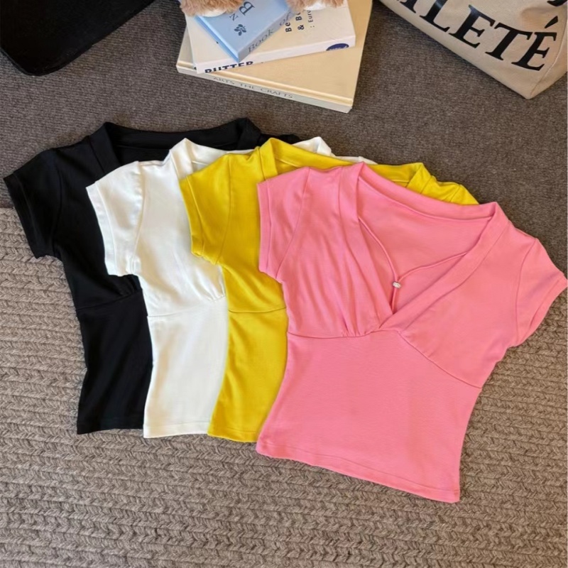 Slim spicegirl T-shirt enticement short sleeve tops