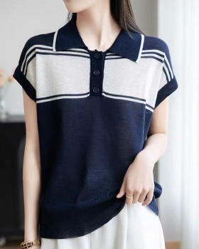 Mixed colors loose T-shirt summer Casual tops for women