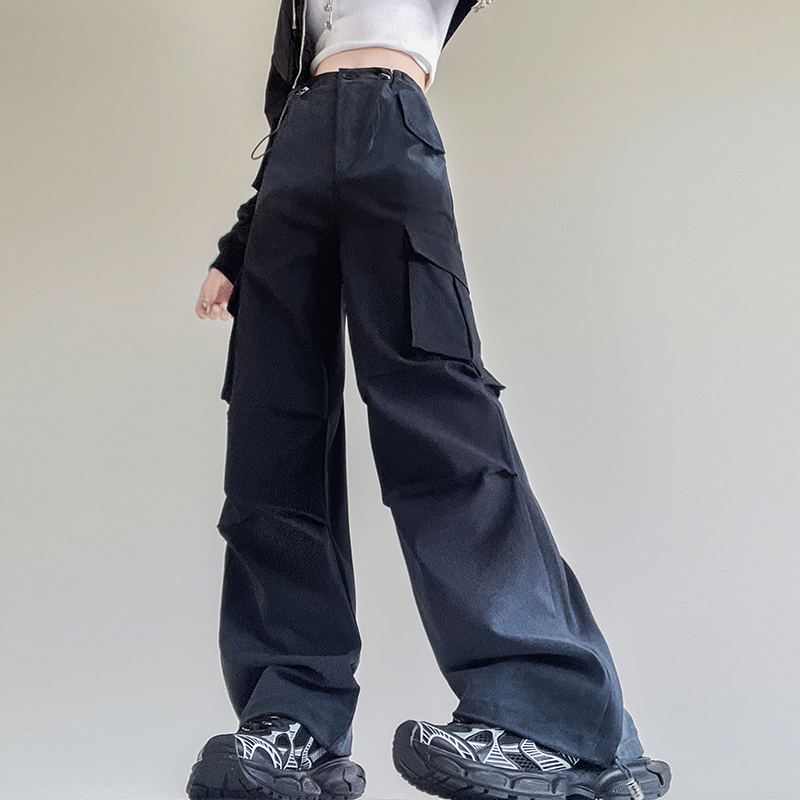 Loose work pants American style wide leg pants for women