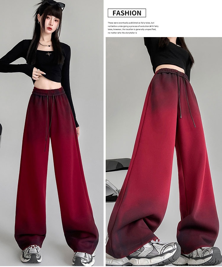 High waist slim tie dye Casual autumn gradient sweatpants