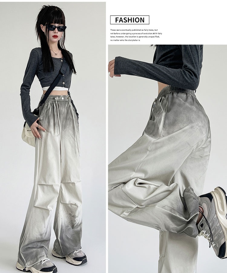 Red wide leg pants high waist work pants for women