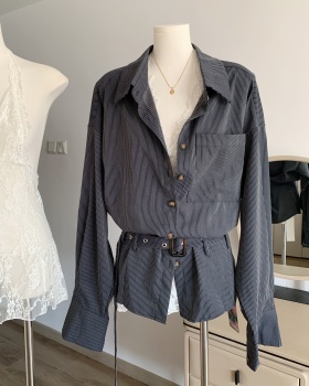 Loose tops spring and autumn belt 2pcs set for women
