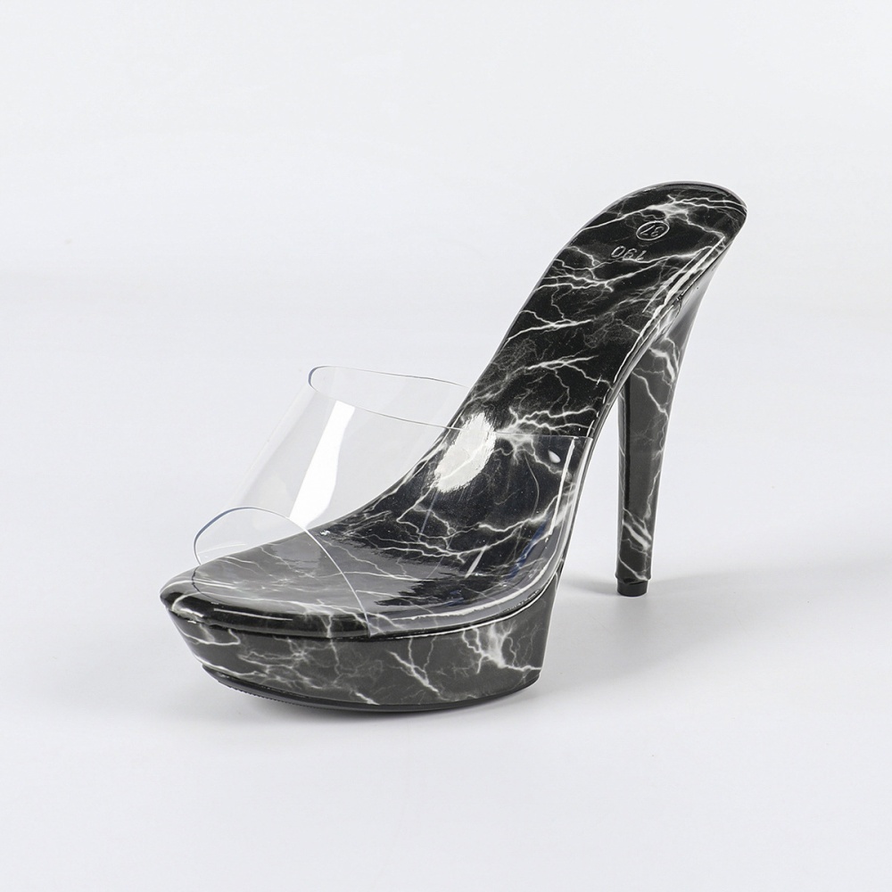 High-heeled summer platform rhinestone catwalk shoes