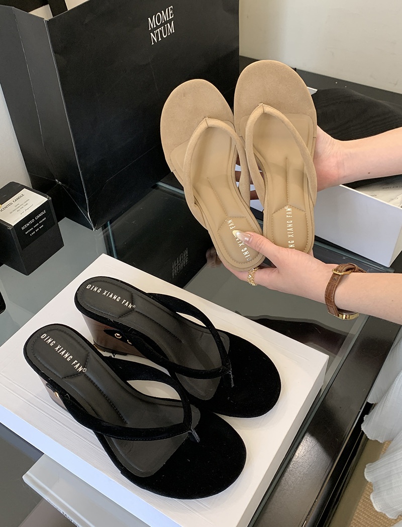 Slipsole retro  niche broadcloth flip-flops for women