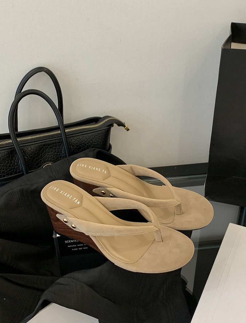 Slipsole retro  niche broadcloth flip-flops for women