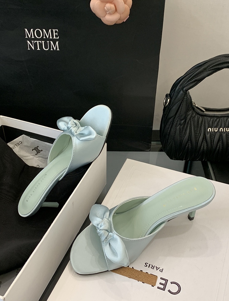 Summer round high-heeled tender fashion lady slippers