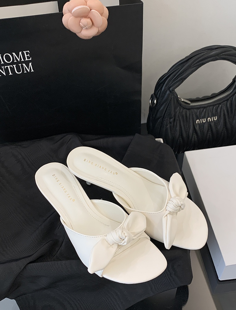 Summer round high-heeled tender fashion lady slippers