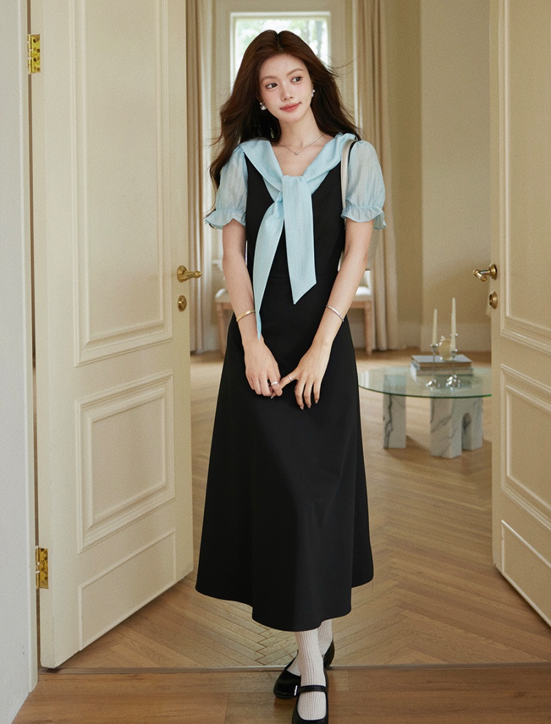 Large yard summer mixed colors dress for women