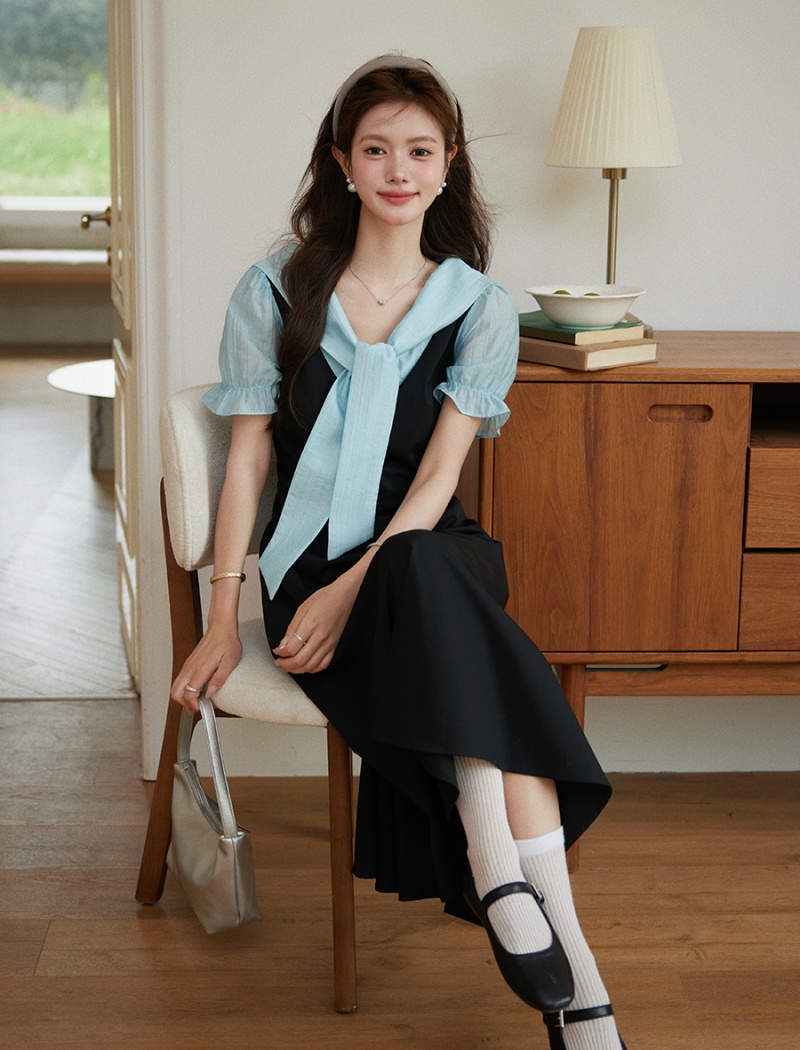 Large yard summer mixed colors dress for women