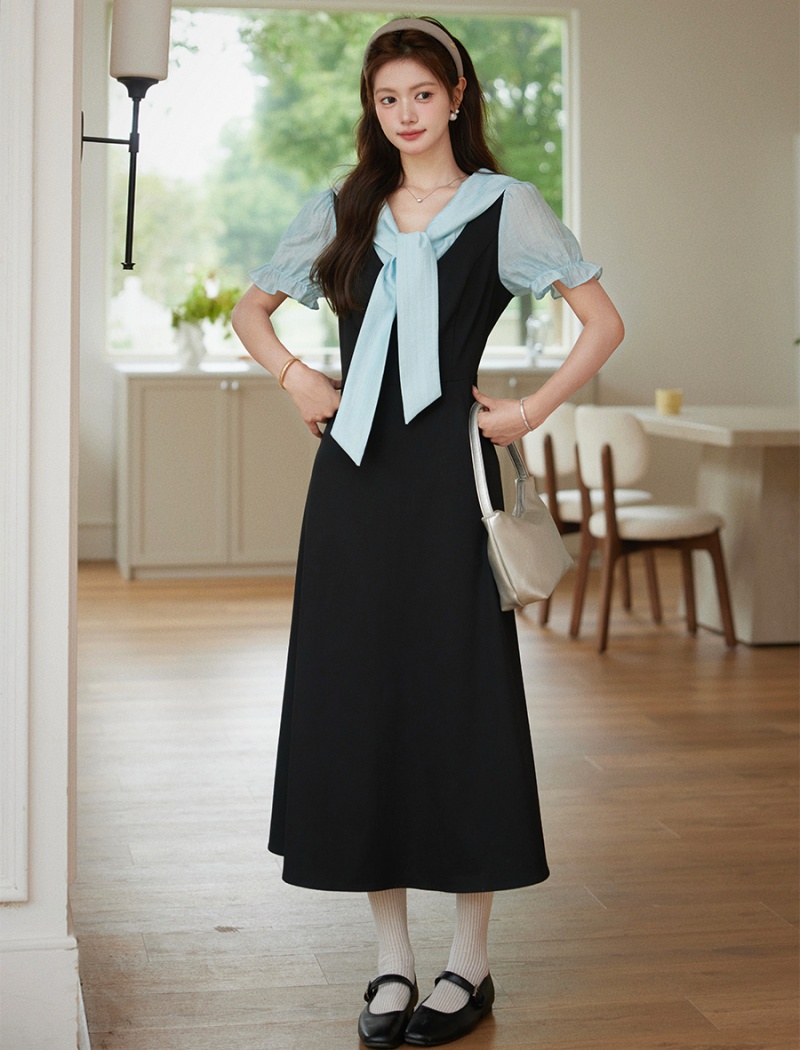 Large yard summer mixed colors dress for women
