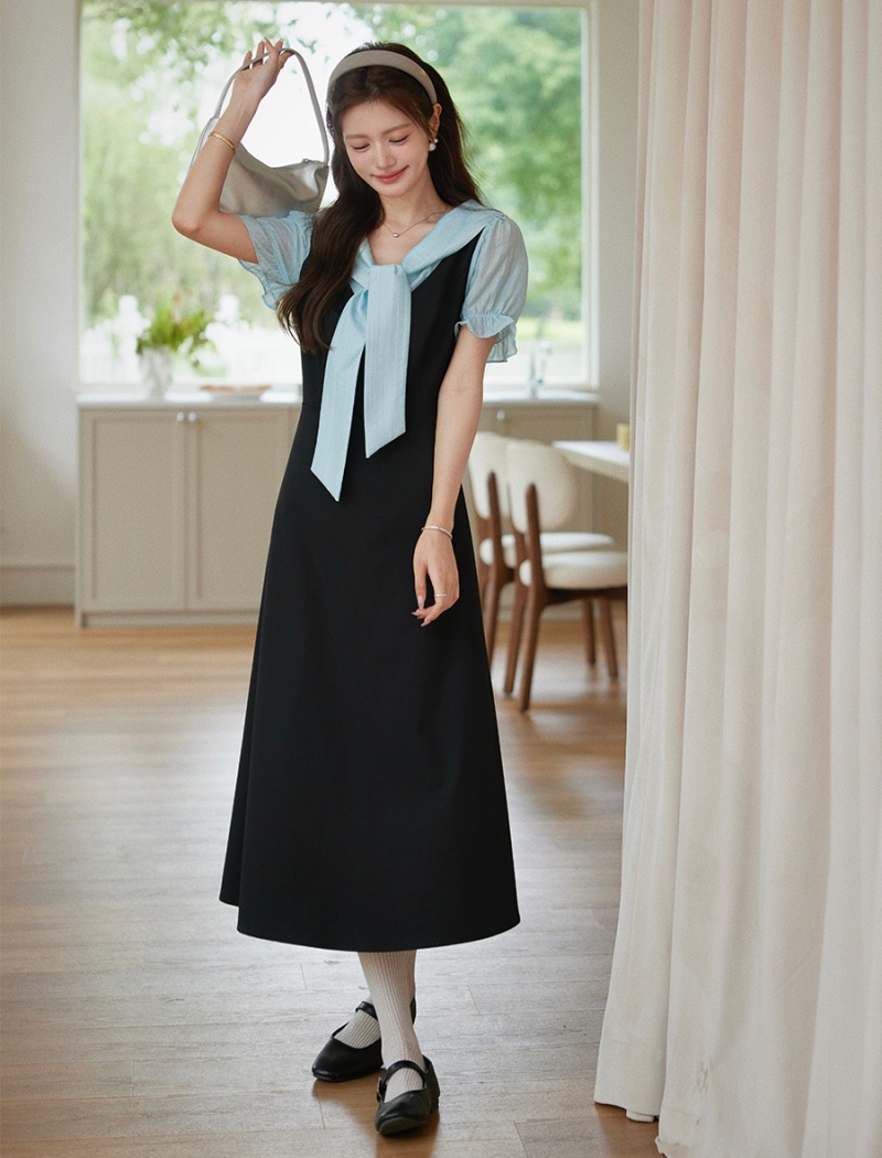 Large yard summer mixed colors dress for women