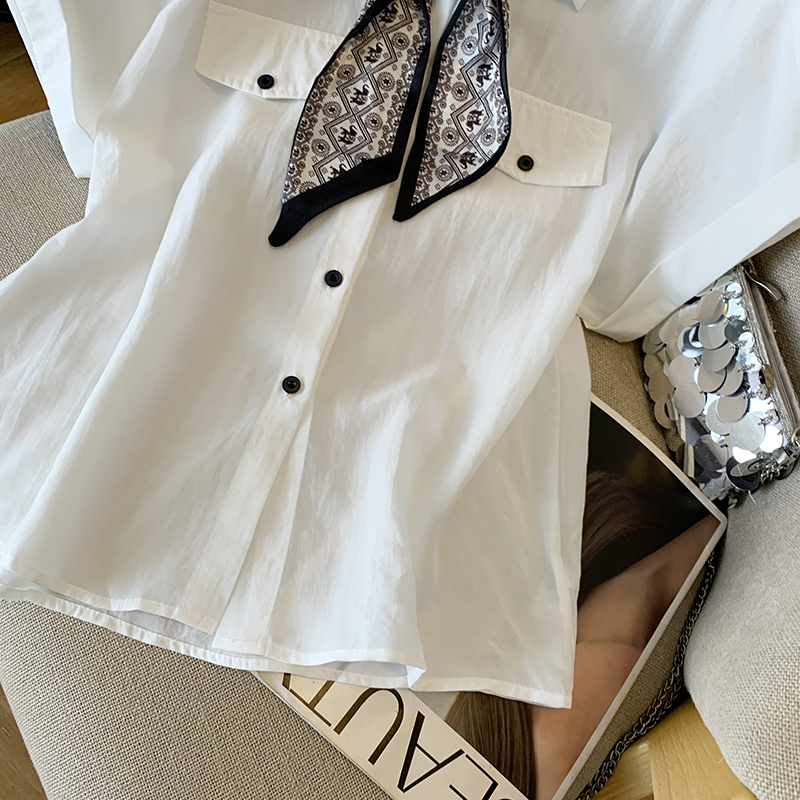 Pure France style shirt niche long sleeve coat for women