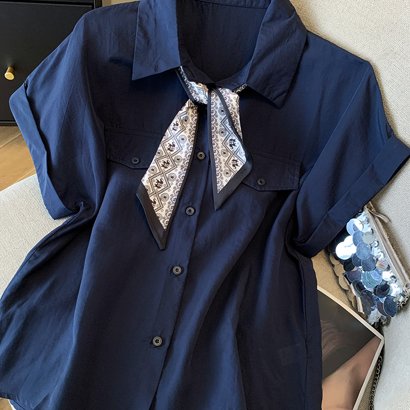 Pure France style shirt niche long sleeve coat for women