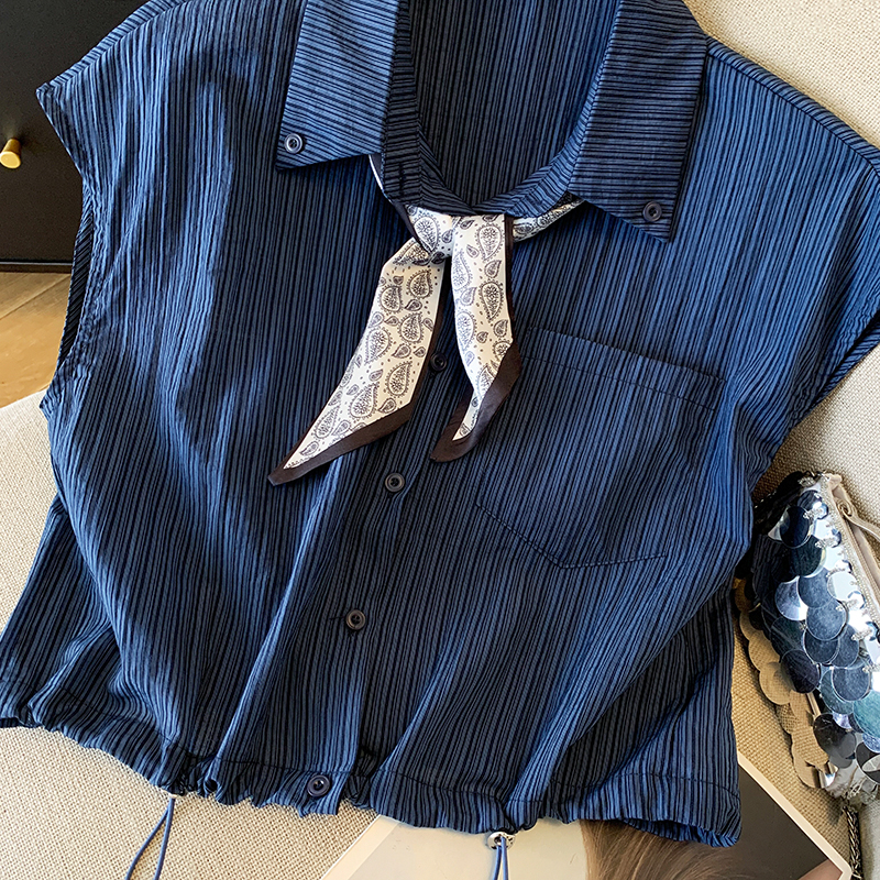 Short France style shirt niche sun shirt for women