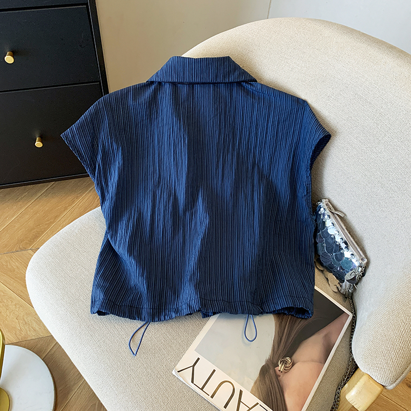 Short France style shirt niche sun shirt for women