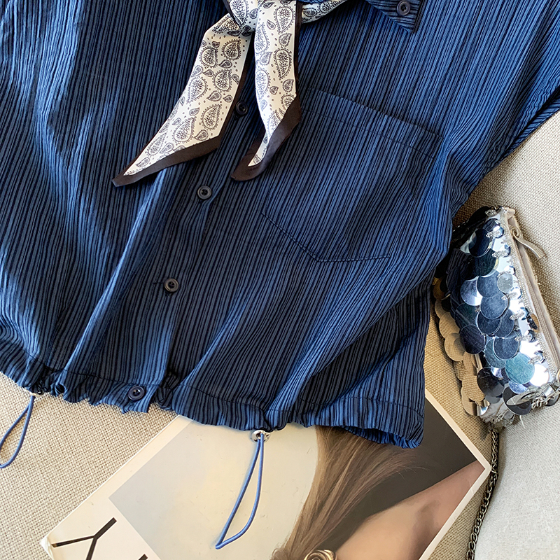 Short France style shirt niche sun shirt for women