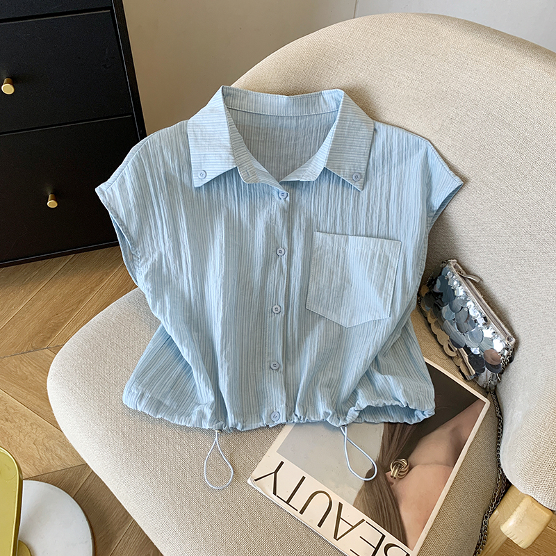 Short France style shirt niche sun shirt for women