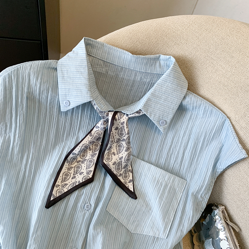 Short France style shirt niche sun shirt for women