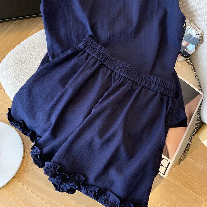 Bow small shirt tops 2pcs set for women