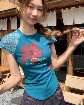 Short sleeve summer slim T-shirt short boats sleeve tops