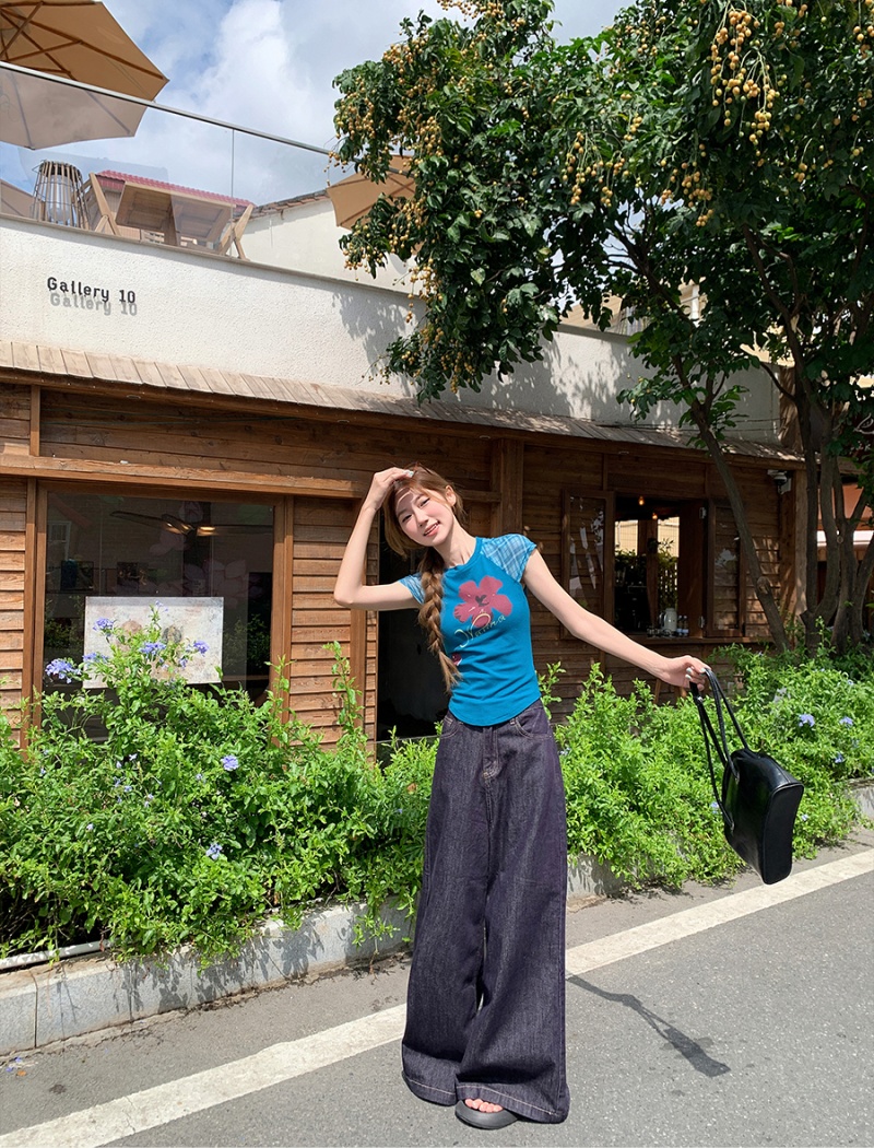Short sleeve summer slim T-shirt short boats sleeve tops