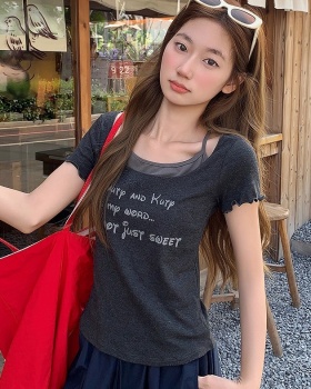 Letters printing tops enticement summer T-shirt for women