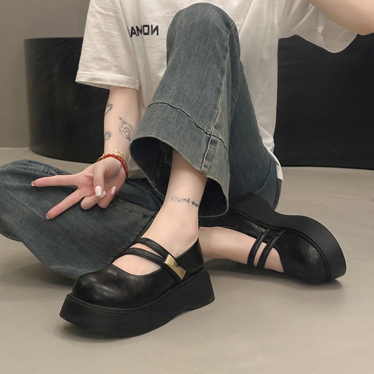 Lady leather shoes spring and summer shoes for women