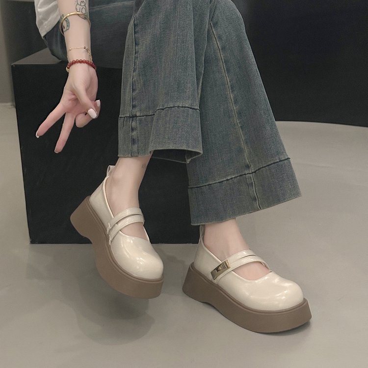 Lady leather shoes spring and summer shoes for women