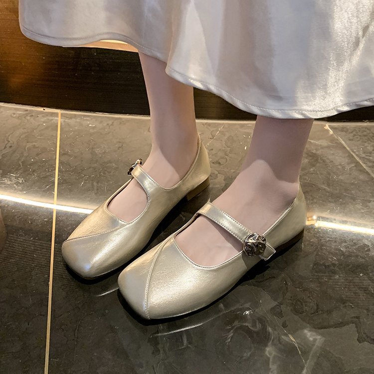 Lady square head flattie France style spring and autumn shoes